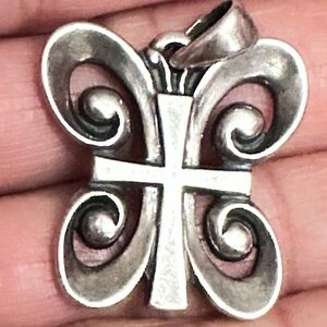 Retired James Avery Butterfly Cross Resurrection Pendant Faith Big Bale 9g 4077